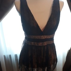 Vintage Victoria's Secret Brown Lace Cami Top